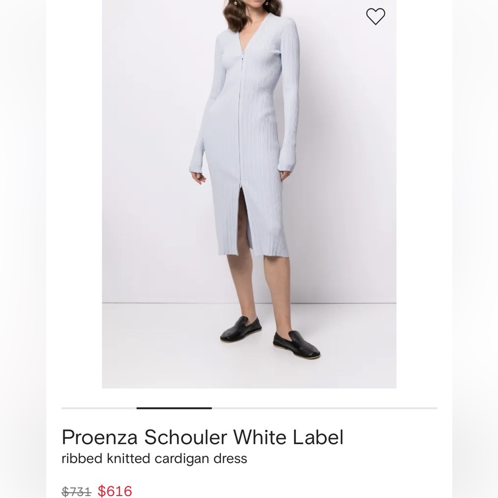 Proenza Schouler White Label ribbed knitted cardigan dress S NWT